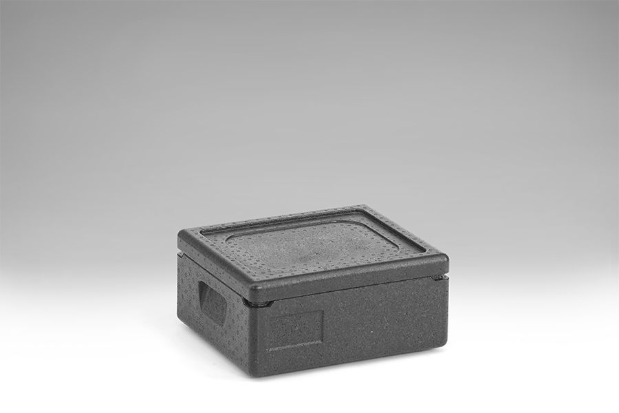 ENGELS  Caja isotérmica em EPP, 665x665x310 mm, 92 L, c tapa, gris oscuro