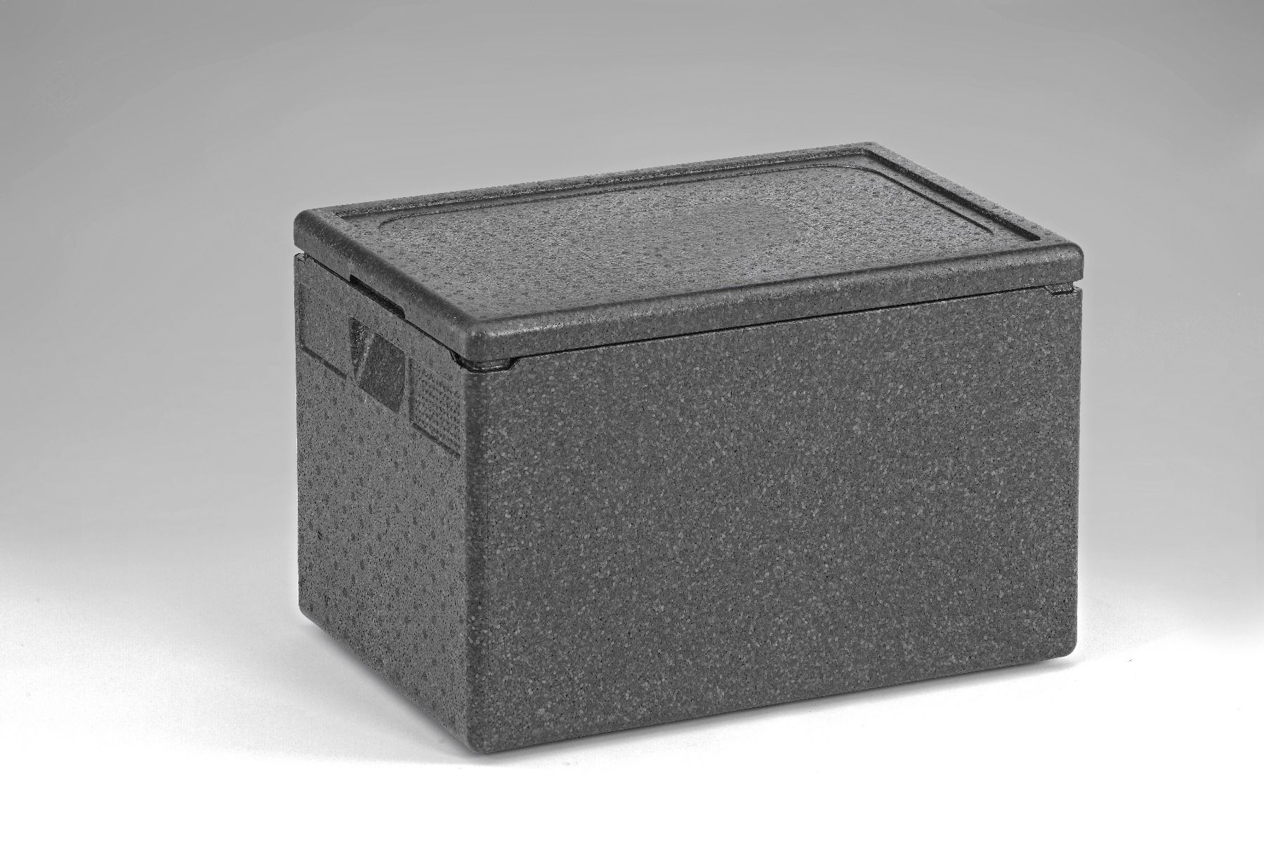 ENGELS  Caja isotérmica em EPP, 665x665x310 mm, 92 L, c tapa, gris oscuro